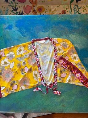 Women’s Floral Yellow Rayon Top